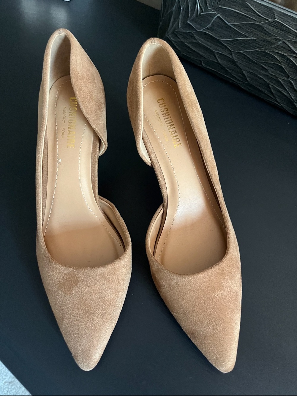 Cushionaire Tan Suede D'Orsay Pumps (Marked 7.5 But Too Big For My 7.5 Feet)